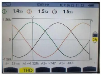 Forma de onda após filtragem harmônica-XiChi Electric