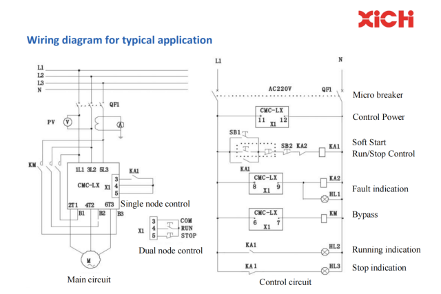Diagrama de motor de indução trifásico de partida suave-XiChiElectric